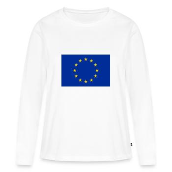 EU Fahne - Frauen Premium Bio Langarmshirt - Weiß - Vorne - Julia (174cm)