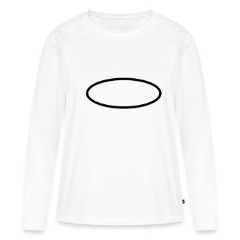 Icônes de cercle ovale - T-shirt manches longues Premium bio Femme - blanc - Devant - Julia (174cm)