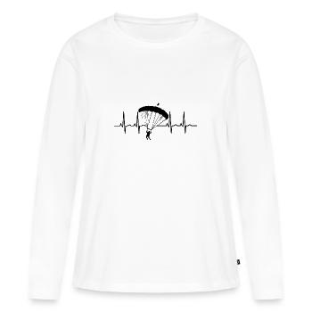 Fallschirmspringer Fallschirm Fallschirmspringen - Frauen Premium Bio Langarmshirt - Weiß - Vorne - Julia (174cm)