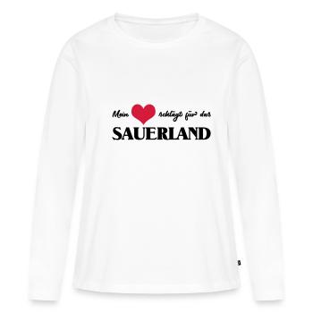my heart beats for the Sauerland - Women's Premium Organic Long Sleeve Shirt - white - Front - Julia (174cm)