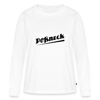 Pößneck - Textdesign mit Stadtnamen - Frauen Premium Bio Langarmshirt - Weiß - Vorne - Julia (174cm)