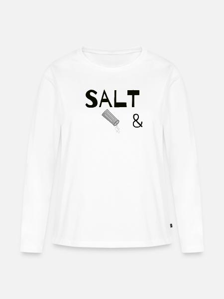 Wie Salz und Pfeffer - Lustiges Partner Paar Shirt - Frauen Premium Bio Langarmshirt - Weiß