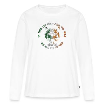 Combattre le tigre irlandais l'un de nous Nous partons tous en Irlande - T-shirt manches longues Premium bio Femme - blanc - Devant - Julia (174cm)