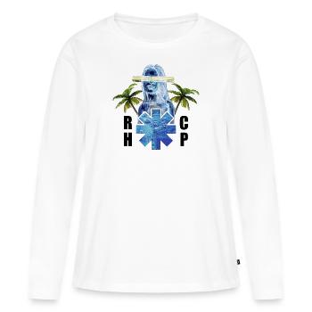 Astérisque D’ailleurs rhcp - T-shirt manches longues Premium bio Femme - blanc - Devant - Julia (174cm)