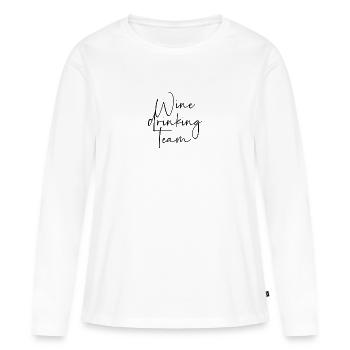 Wine drinking team - Frauen Premium Bio Langarmshirt - Weiß - Vorne - Julia (174cm)