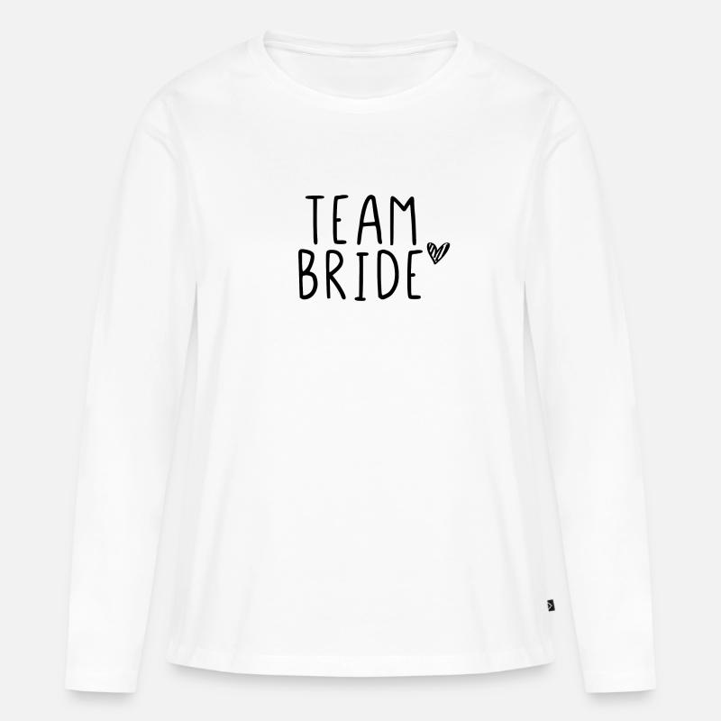Team Bride - Frauen Premium Bio Langarmshirt - Weiß