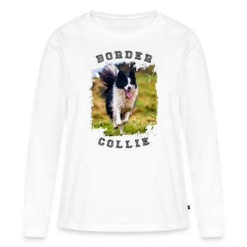 Conception de photo Border Collie - T-shirt manches longues Premium bio Femme - blanc - Devant - Julia (174cm)