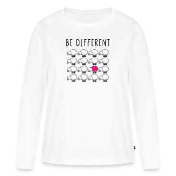 Be Different - Frauen Premium Bio Langarmshirt - Weiß - Vorne - Julia (174cm)