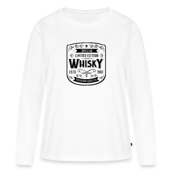 Étiquette de whisky - T-shirt manches longues Premium bio Femme - blanc - Devant - Julia (174cm)