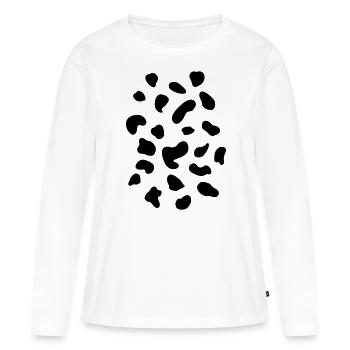 Costume de vache taches motif dalmatien tacheté - T-shirt manches longues Premium bio Femme - blanc - Devant - Julia (174cm)
