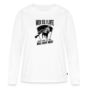 Fusil de chasse | Chasse chasseur chasse sport de chasse cadeau - T-shirt manches longues Premium bio Femme - blanc - Devant - Julia (174cm)