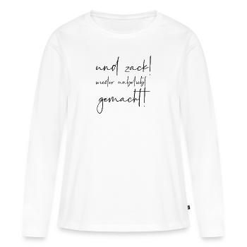 Und Zack wieder unbeliebt gemacht! - Frauen Premium Bio Langarmshirt - Weiß - Vorne - Julia (174cm)