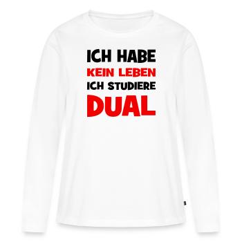 Duales Studium - Frauen Premium Bio Langarmshirt - Weiß - Vorne - Julia (174cm)