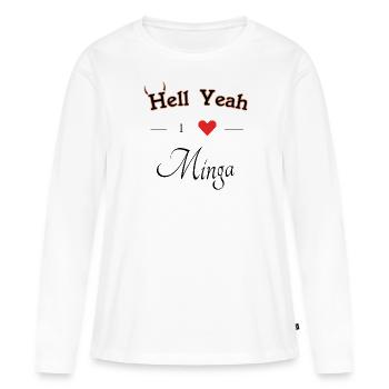 hell yeah i love minga - Frauen Premium Bio Langarmshirt - Weiß - Vorne - Julia (174cm)