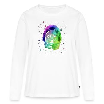 Raum Fox - Frauen Premium Bio Langarmshirt - Weiß - Vorne - Julia (174cm)