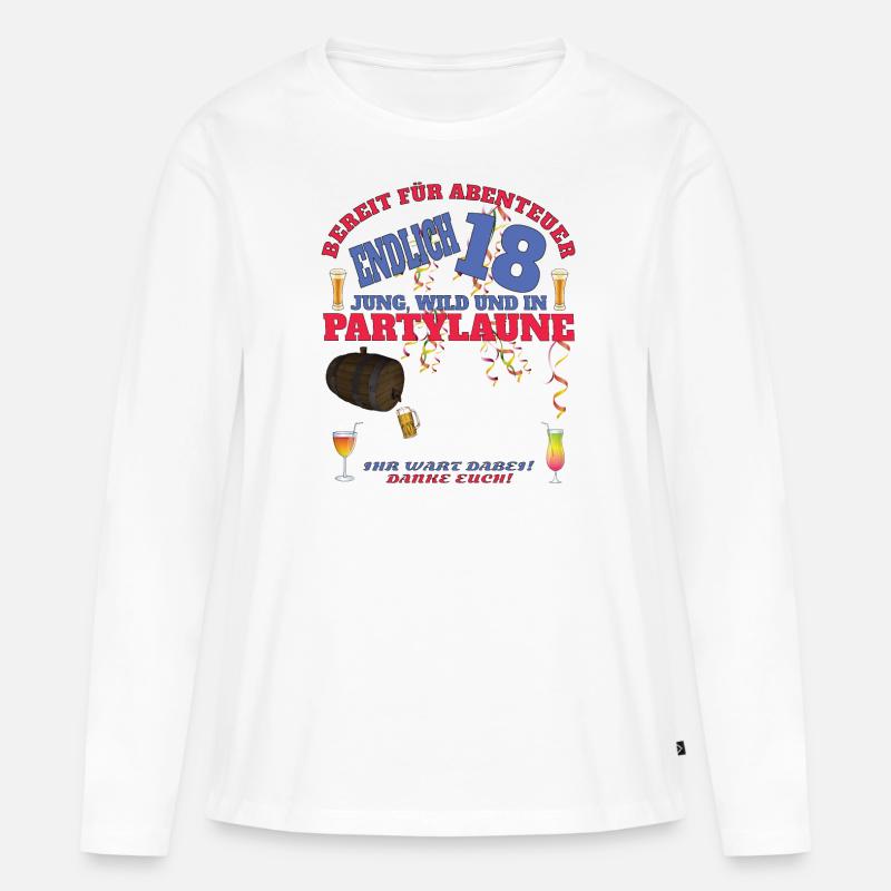 18. Geburtstag Mädchen & Junge Gästebuch - Frauen Premium Bio Langarmshirt - Weiß