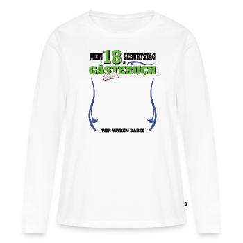 18. Geburtstag Mädchen & Junge Gästebuch - Frauen Premium Bio Langarmshirt - Weiß - Vorne - Julia (174cm)