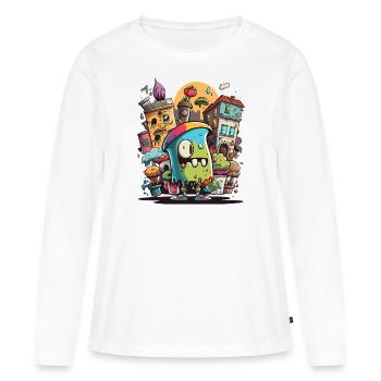 The Street Art Connoisseur - Women's Premium Organic Long Sleeve Shirt - white - Front - Julia (174cm)