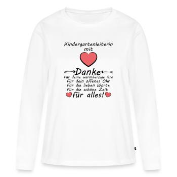 Kindergartenleiterin Kindergarten Leiterin Danke - Frauen Premium Bio Langarmshirt - Weiß - Vorne - Julia (174cm)