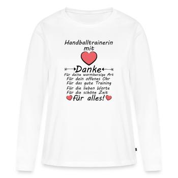 Beste Handballtrainerin Danke zum Abschied - Frauen Premium Bio Langarmshirt - Weiß - Vorne - Julia (174cm)