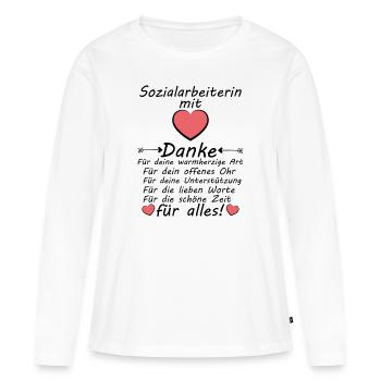 Sozialarbeiterin Danke sagen zum Abschied - Frauen Premium Bio Langarmshirt - Weiß - Vorne - Julia (174cm)