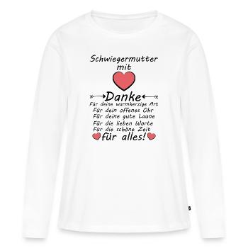 Beste Schwiegermutter Danke Sagen Dankeschön - Frauen Premium Bio Langarmshirt - Weiß - Vorne - Julia (174cm)
