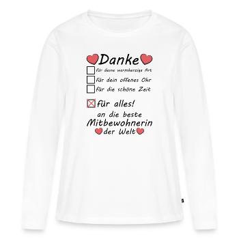 Beste WG Mitbewohnerin Danke zum Abschied - Frauen Premium Bio Langarmshirt - Weiß - Vorne - Julia (174cm)