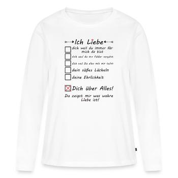 4 Monate zusammen Beziehung Monatstag Freundin - Frauen Premium Bio Langarmshirt - Weiß - Vorne - Julia (174cm)
