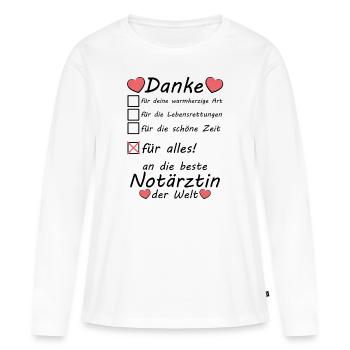 Beste Notärztin Danke sagen zum Abschied - Frauen Premium Bio Langarmshirt - Weiß - Vorne - Julia (174cm)