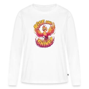 Debout - T-shirt manches longues Premium bio Femme - blanc - Devant - Julia (174cm)
