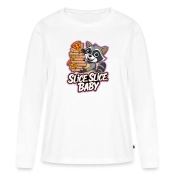Scheibe, Scheibe, Baby - Frauen Premium Bio Langarmshirt - Weiß - Vorne - Julia (174cm)