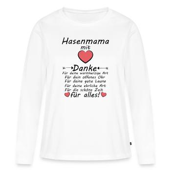 Beste Hasenmama Danke sagen Muttertag - Frauen Premium Bio Langarmshirt - Weiß - Vorne - Julia (174cm)