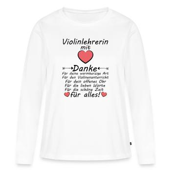 Violinlehrerin Danke Dankschön sagen zum Abschied - Frauen Premium Bio Langarmshirt - Weiß - Vorne - Julia (174cm)