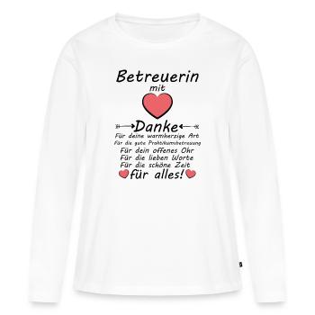 Praktikumsbetreuerin Danke zum Abschied - Frauen Premium Bio Langarmshirt - Weiß - Vorne - Julia (174cm)