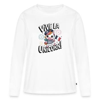 Vive La Licorne ! - T-shirt manches longues Premium bio Femme - blanc - Devant - Julia (174cm)