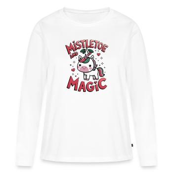 Gui et magie - T-shirt manches longues Premium bio Femme - blanc - Devant - Julia (174cm)