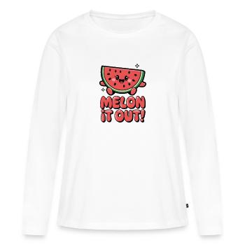 Melone es aus! - Frauen Premium Bio Langarmshirt - Weiß - Vorne - Julia (174cm)
