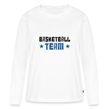 Équipe de basket-ball - T-shirt manches longues Premium bio Femme - blanc - Devant - Julia (174cm)