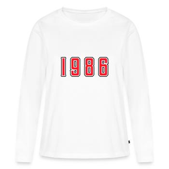 1986 year birthday - Women's Premium Organic Long Sleeve Shirt - white - Front - Julia (174cm)