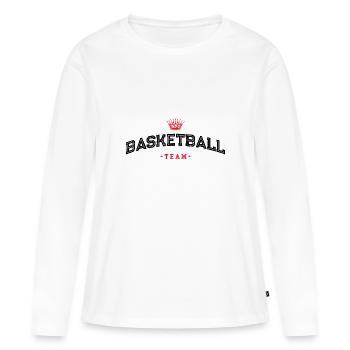 Équipe de basket-ball - T-shirt manches longues Premium bio Femme - blanc - Devant - Julia (174cm)