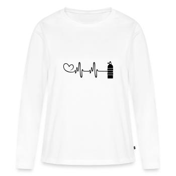 Oxygen Diving Pulse Heart - T-shirt manches longues Premium bio Femme - blanc - Devant - Julia (174cm)