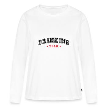 Équipe de consommation d’alcool - T-shirt manches longues Premium bio Femme - blanc - Devant - Julia (174cm)