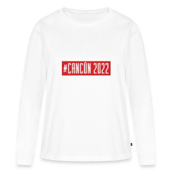 Cancun 2022 - T-shirt manches longues Premium bio Femme - blanc - Devant - Julia (174cm)