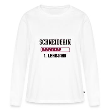 Ausbildung Schneiderin 1. Lehrjahr Schneiderlehre - Frauen Premium Bio Langarmshirt - Weiß - Vorne - Julia (174cm)