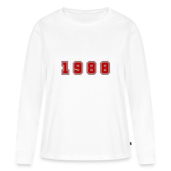 1988 Year Number - Women's Premium Organic Long Sleeve Shirt - white - Front - Julia (174cm)