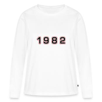 1982 Année Numéro - T-shirt manches longues Premium bio Femme - blanc - Devant - Julia (174cm)