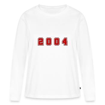 2004 Jahr Zahl - Frauen Premium Bio Langarmshirt - Weiß - Vorne - Julia (174cm)