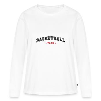 Équipe de basket-ball - T-shirt manches longues Premium bio Femme - blanc - Devant - Julia (174cm)