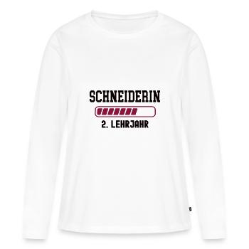Ausbildung Schneiderin 2. Lehrjahr Schneiderlehre - Frauen Premium Bio Langarmshirt - Weiß - Vorne - Julia (174cm)