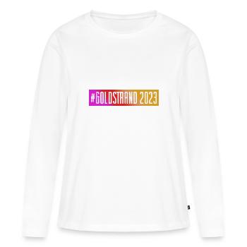 Goldstrand 2023 - Frauen Premium Bio Langarmshirt - Weiß - Vorne - Julia (174cm)